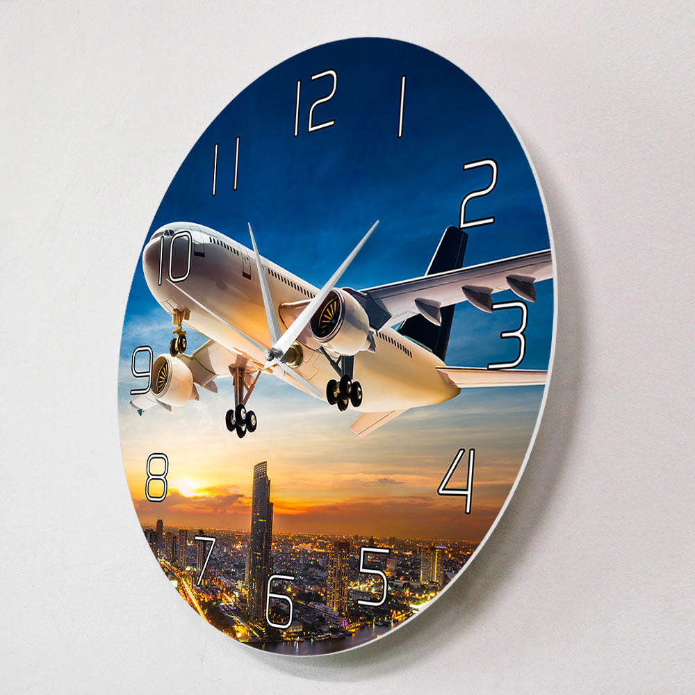 TAKE OFF SUNSET AEROPLANE AVIATOR HOME DECOR WALL CLOCK THE AVIATOR