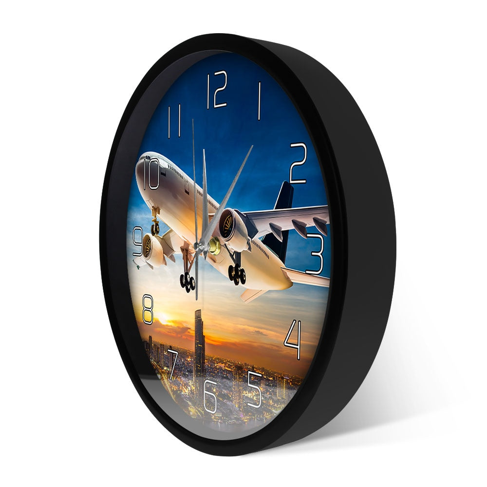 TAKE OFF SUNSET AEROPLANE AVIATOR HOME DECOR WALL CLOCK THE AVIATOR