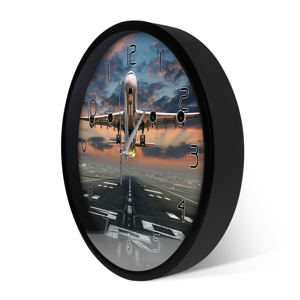 AIRPLANE TAKING OFF AVIATION PILOT WALL CLOCK THE AVIATOR