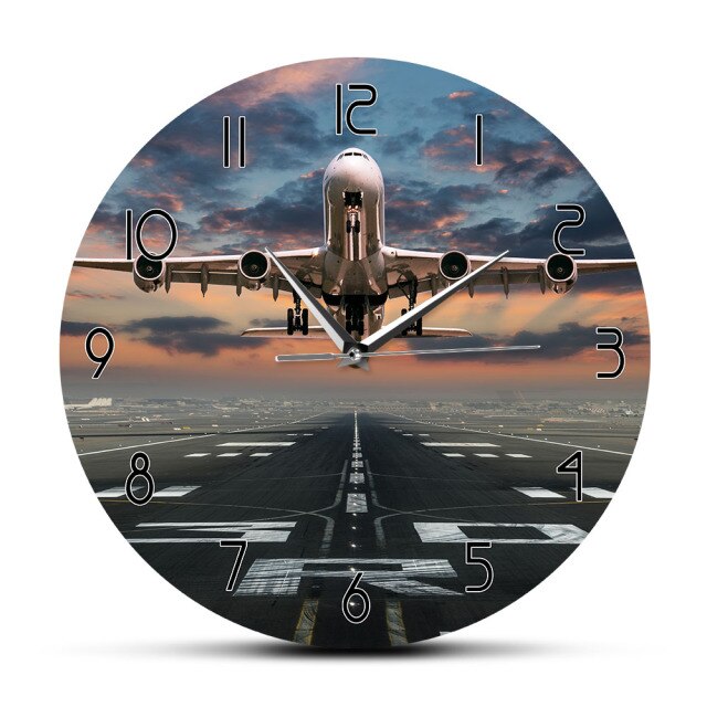 AIRPLANE TAKING OFF AVIATION PILOT WALL CLOCK THE AVIATOR