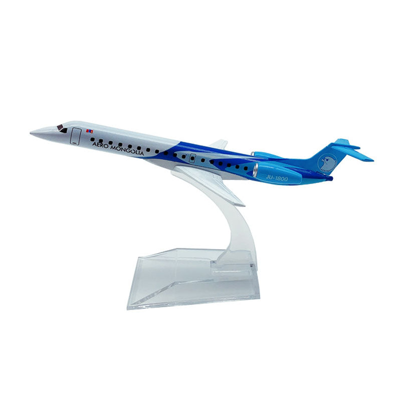 Airplane Model 16cm AERO Mongolia ERJ145 Plane Model Aircraft Model 1:400 Diecast Metal Airplanes Plane Toy Gift AV8R