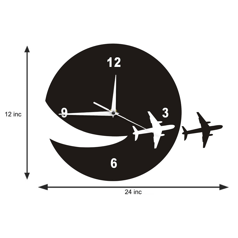 My Plane Flew Away Wall Art Home Decor Wall Clock Flying Plane THE AVIATOR