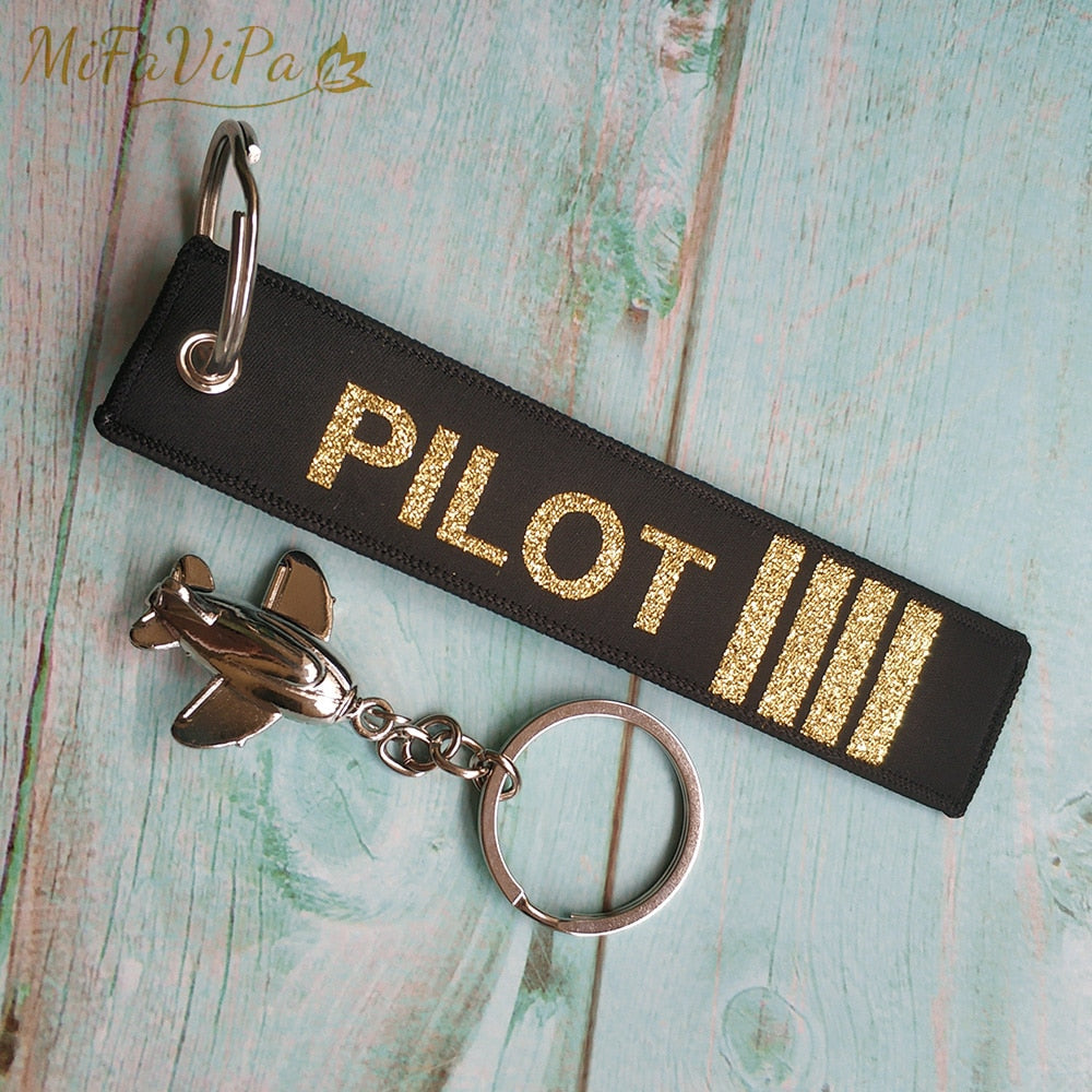 Pilot  Flight Crew 1 PC Metal Plane Key Rings THE AVIATOR