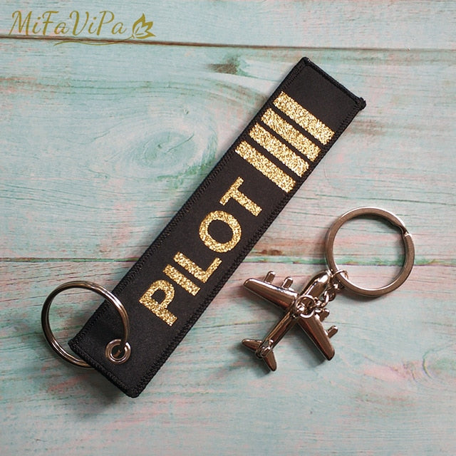 Pilot  Flight Crew 1 PC Metal Plane Key Rings THE AVIATOR