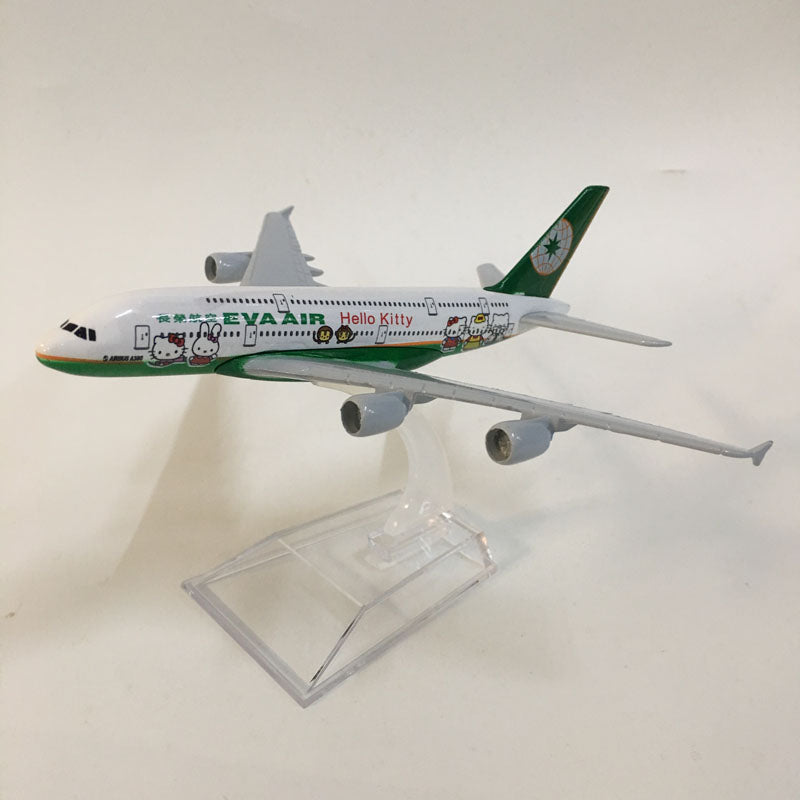 Airplane Model EVA Air A380 Planes Aircraft Model Toy 1:400 Diecast Metal Airbus A380 Airplanes AV8R