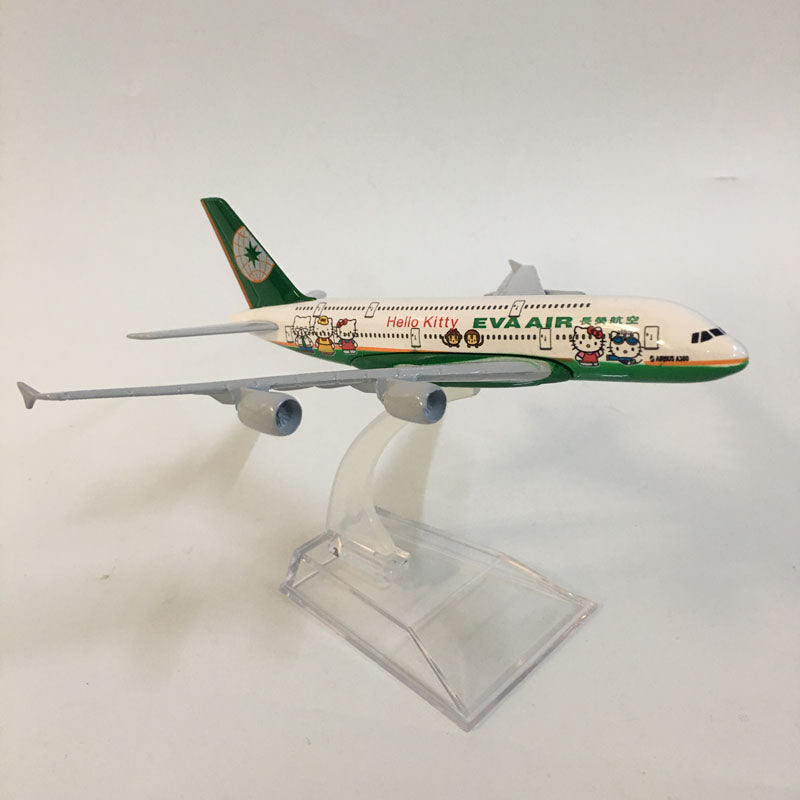 Airplane Model EVA Air A380 Planes Aircraft Model Toy 1:400 Diecast Metal Airbus A380 Airplanes AV8R