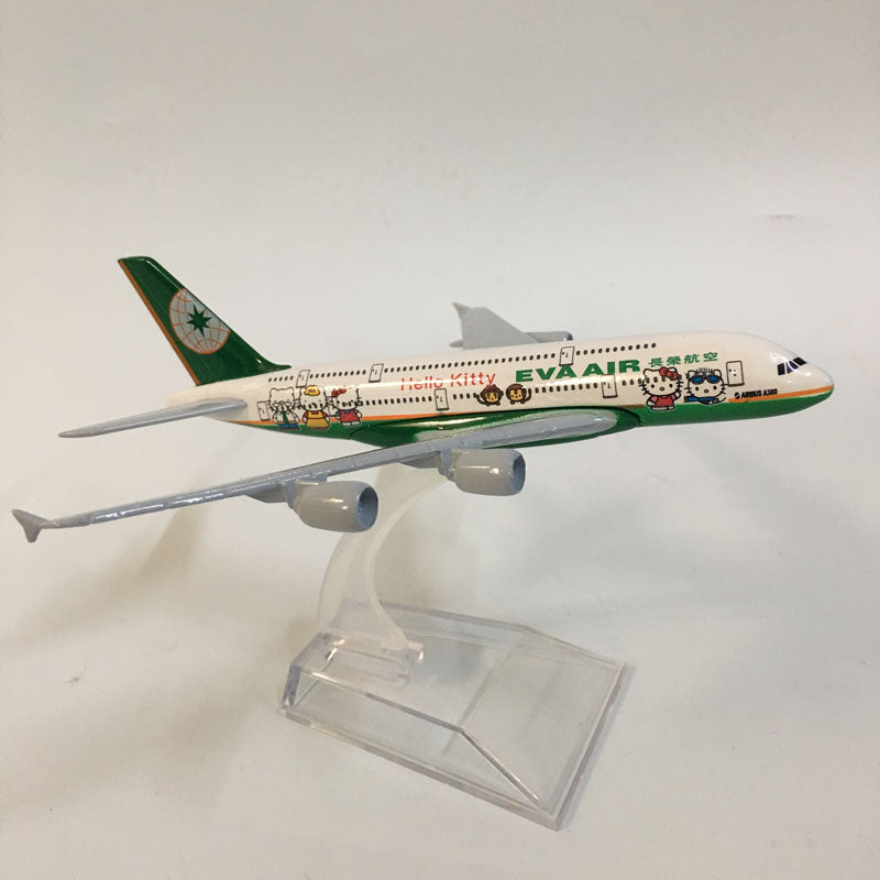 Airplane Model EVA Air A380 Planes Aircraft Model Toy 1:400 Diecast Metal Airbus A380 Airplanes AV8R