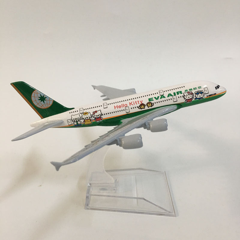 Airplane Model EVA Air A380 Planes Aircraft Model Toy 1:400 Diecast Metal Airbus A380 Airplanes AV8R