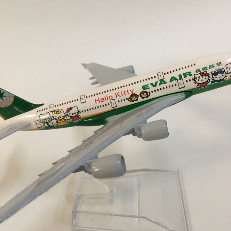 Airplane Model EVA Air A380 Planes Aircraft Model Toy 1:400 Diecast Metal Airbus A380 Airplanes AV8R