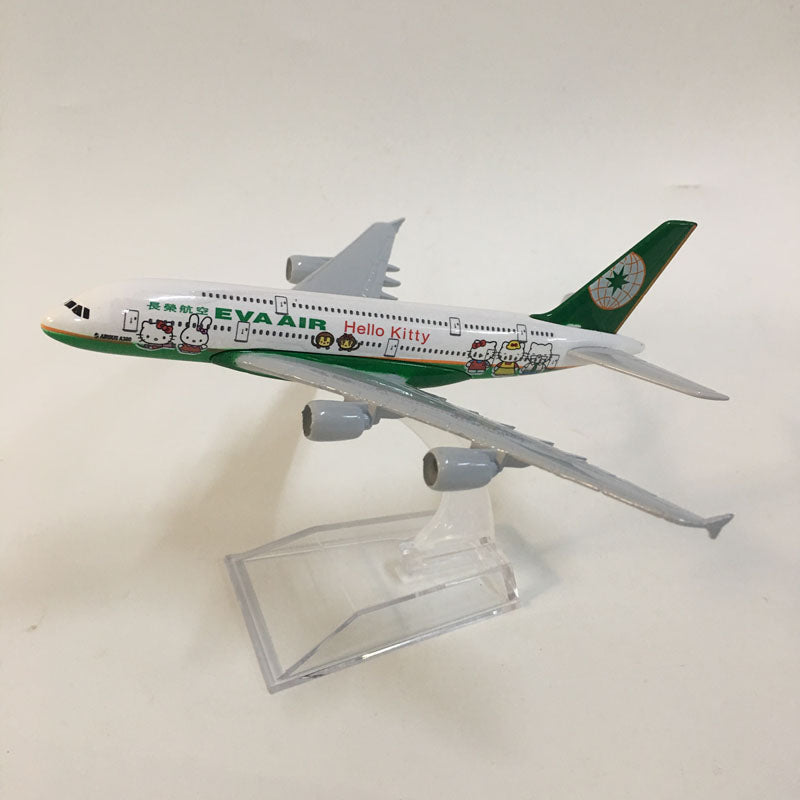 Airplane Model EVA Air A380 Planes Aircraft Model Toy 1:400 Diecast Metal Airbus A380 Airplanes AV8R