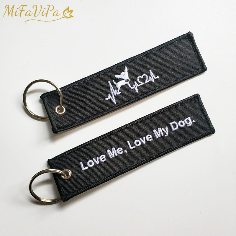 Embroidery Lovely Dog Key chain THE AVIATOR