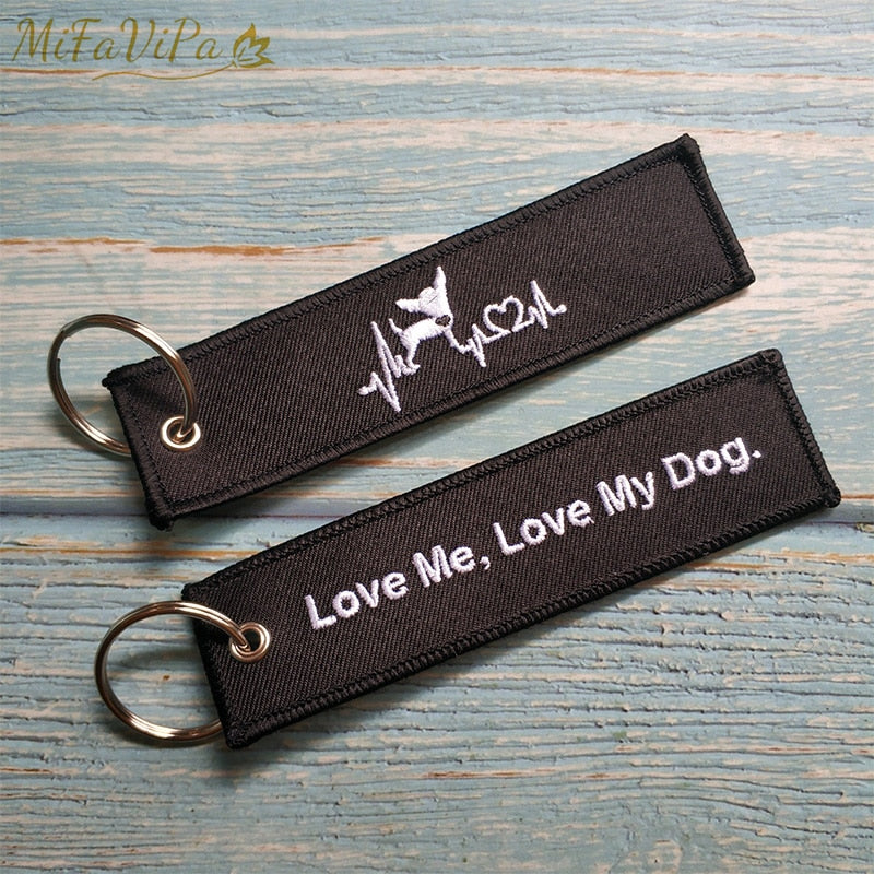 Embroidery Lovely Dog Key chain THE AVIATOR