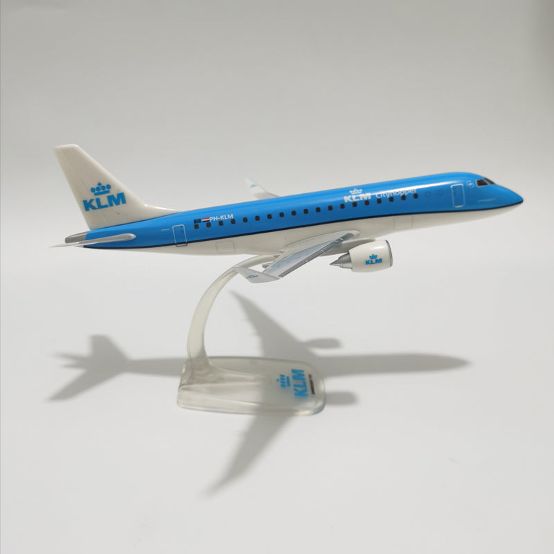 KLM ERJ-175 Plane Model Airplane 1:100 Scale Diecast Plastic KLM Royal Dutch Airlines E-175 planes AV8R