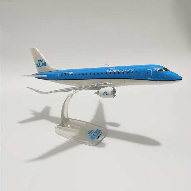 KLM ERJ-175 Plane Model Airplane 1:100 Scale Diecast Plastic KLM Royal Dutch Airlines E-175 planes AV8R