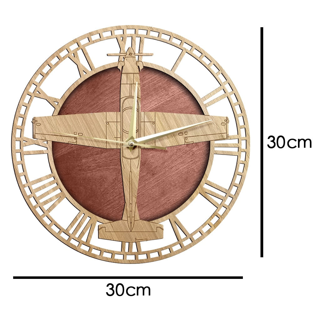 T-6 TEXAN II TURBOPROP AIRCRAFT WOODEN WALL CLOCK THE AVIATOR