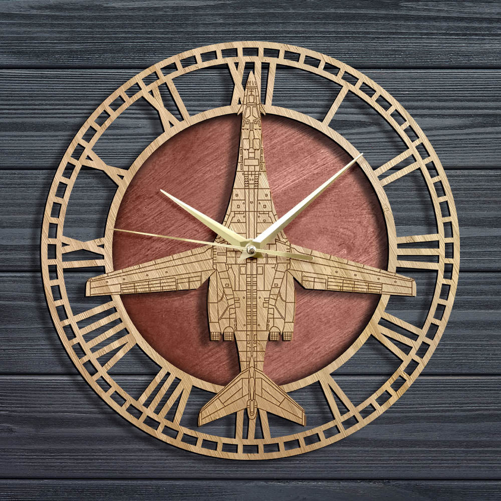 B-1B Lancer Heavy Bomber Aviation Wood Wall Clock THE AVIATOR