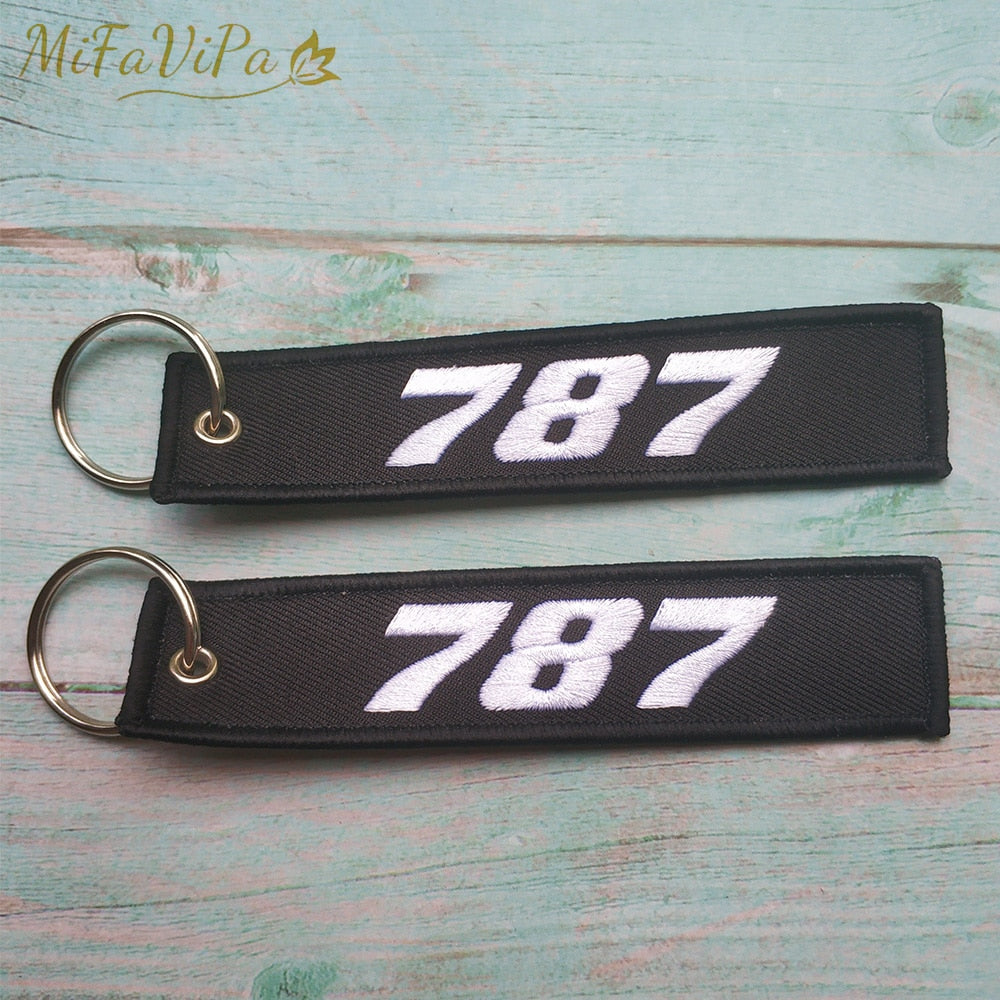 Boeing 787  Embroidery  Key Chain THE AVIATOR