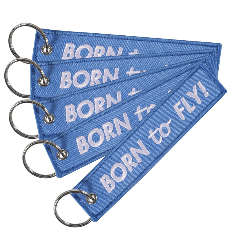 BORN TO FLY Embroidery  Key Ring Chain THE AVIATOR