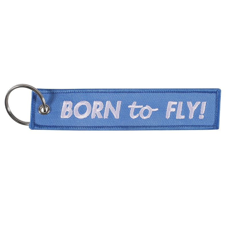 BORN TO FLY Embroidery  Key Ring Chain THE AVIATOR