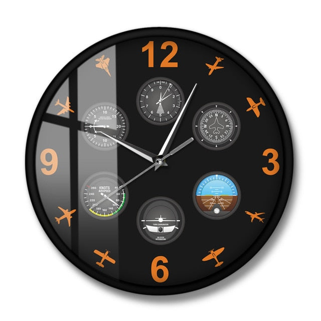 Aircrafts Modern Wall Clock Aviator Home Decor Flight Instrument THE AVIATOR