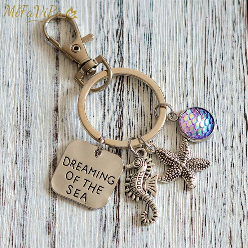 Seahorse with  Mermaid Keychain for Woman THE AVIATOR