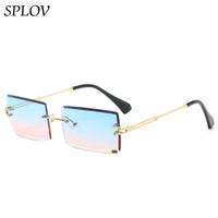 Thumbnail for Trendy Rimless Rectangle Sunglasses New Cut Design Luxury Square Glasses AV8R