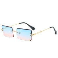 Thumbnail for Trendy Rimless Rectangle Sunglasses New Cut Design Luxury Square Glasses AV8R