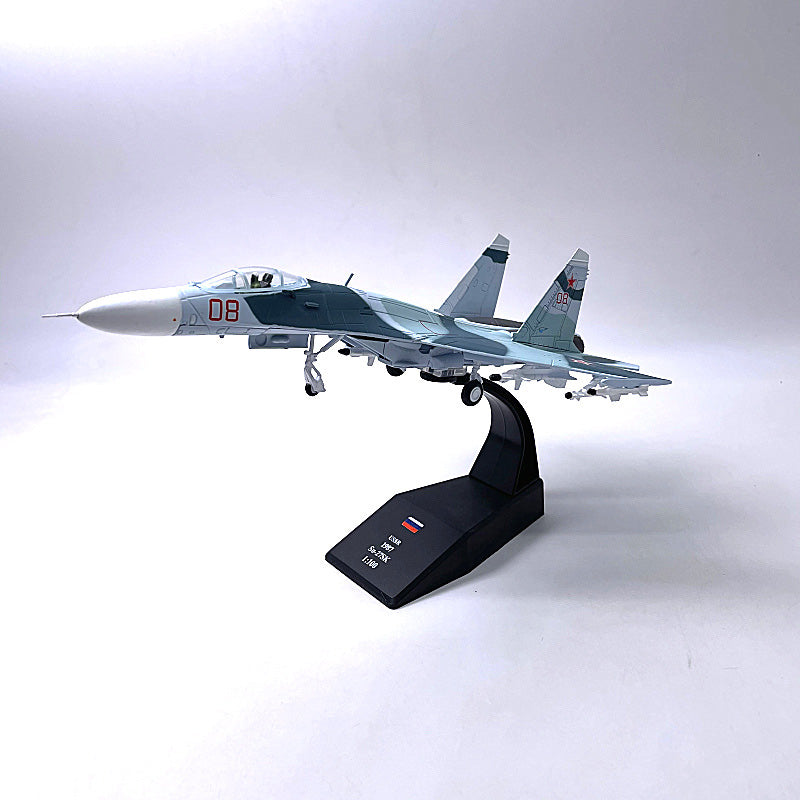 Aircraft model Plane Russian Air Force fighter Sukhoi Su-27 diecast 1:100 scale metal Planes AV8R