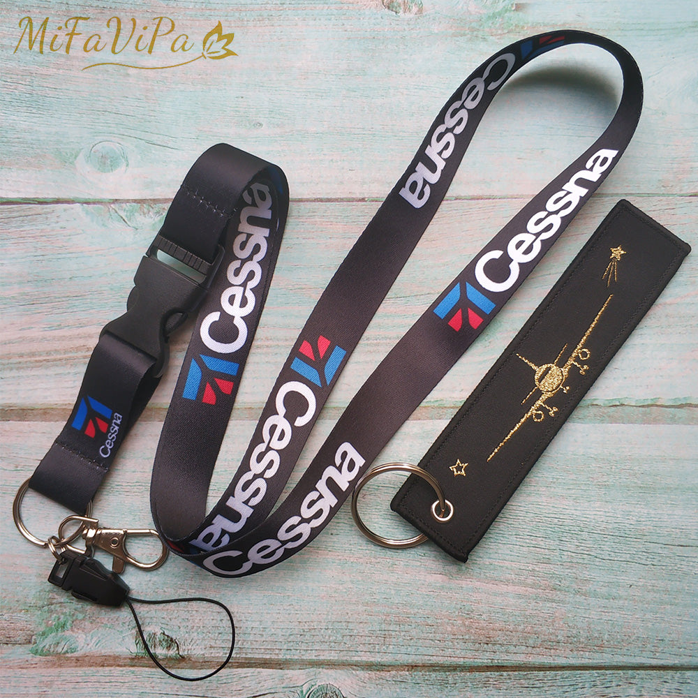 Fashion Keychain Black Cessna Lanyards Neck Strap Key Chain AV8R