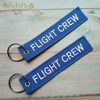 Thumbnail for Blue FLIGHT CREW Keychain Fashion Trinket Phone Strap Black Embroidery CESSNA Key Chain AV8R