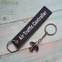 Thumbnail for Black Keychains Air Traffic Controller New Trinkets Pilot Gift Aviation Key Chain AV8R