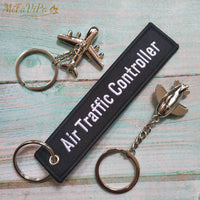 Thumbnail for Black Keychains Air Traffic Controller New Trinkets Pilot Gift Aviation Key Chain AV8R