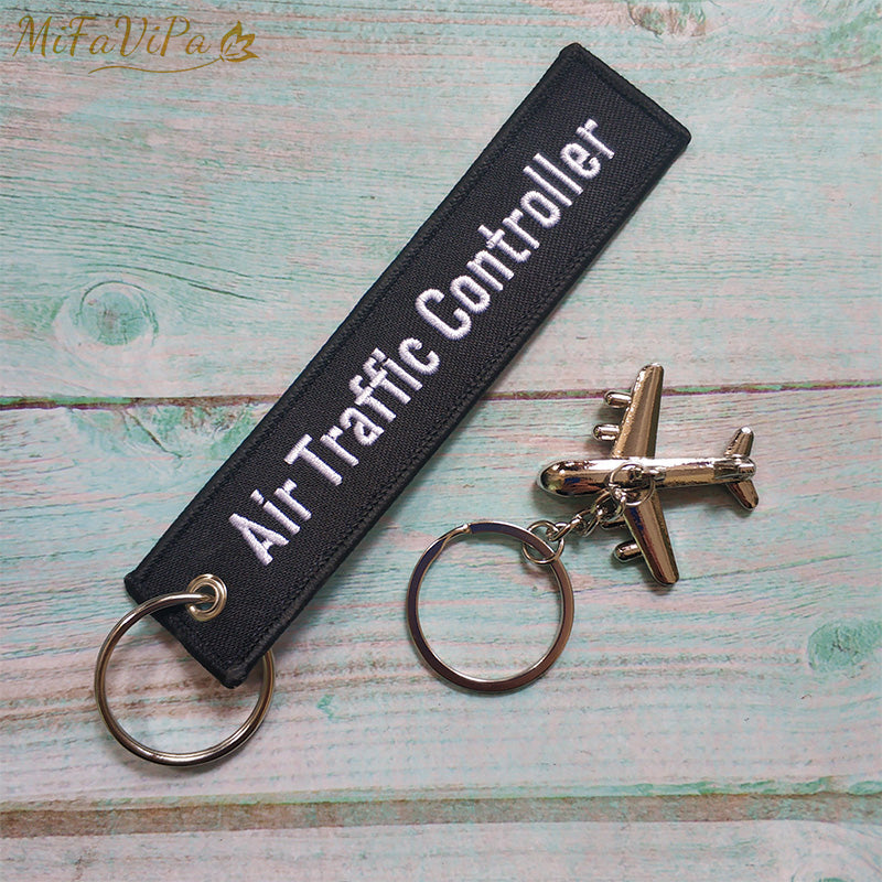 Black Keychains Air Traffic Controller New Trinkets Pilot Gift Aviation Key Chain AV8R