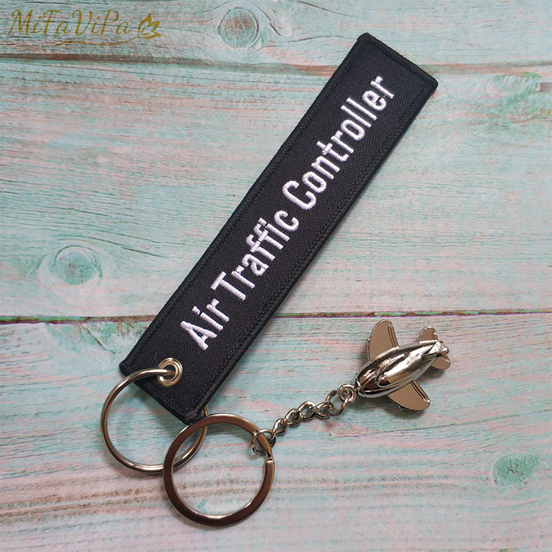 Black Keychains Air Traffic Controller New Trinkets Pilot Gift Aviation Key Chain AV8R