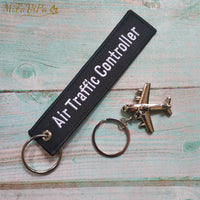 Thumbnail for Black Keychains Air Traffic Controller New Trinkets Pilot Gift Aviation Key Chain AV8R