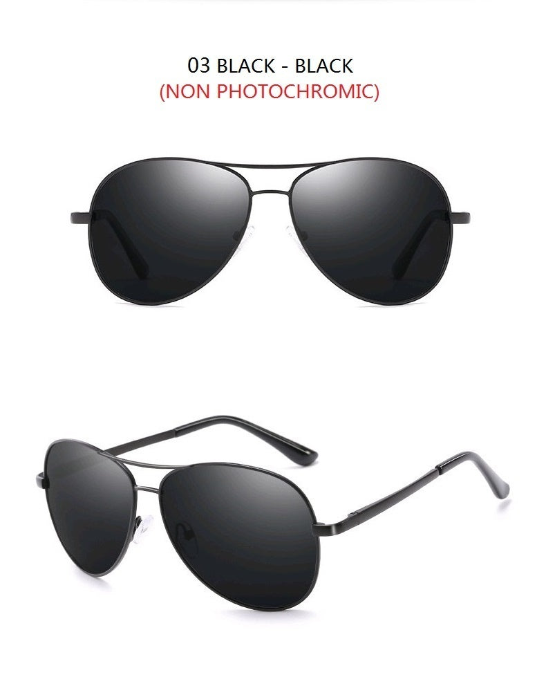 Photochromic Sunglasses Men Polarized Driving Pilot Chameleon Vintage Sun Glasses AV8R