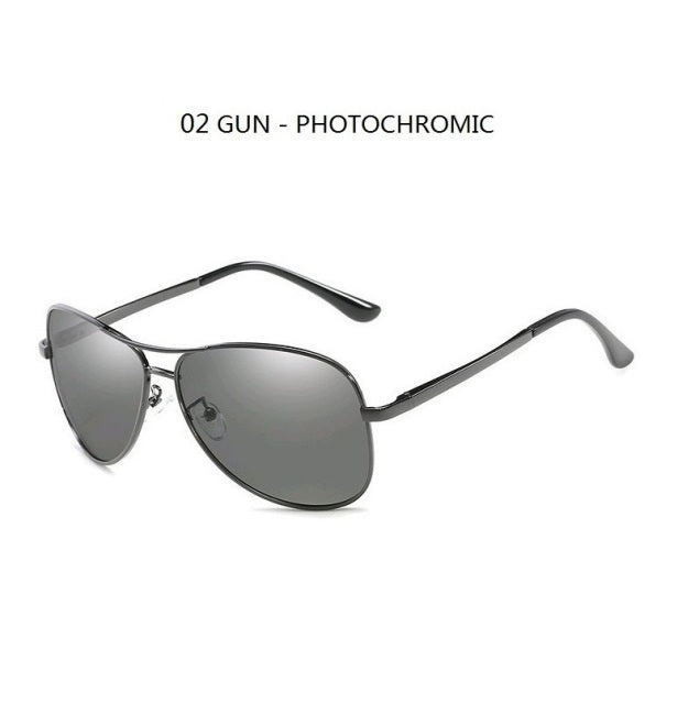 Photochromic Sunglasses Men Polarized Driving Pilot Chameleon Vintage Sun Glasses AV8R