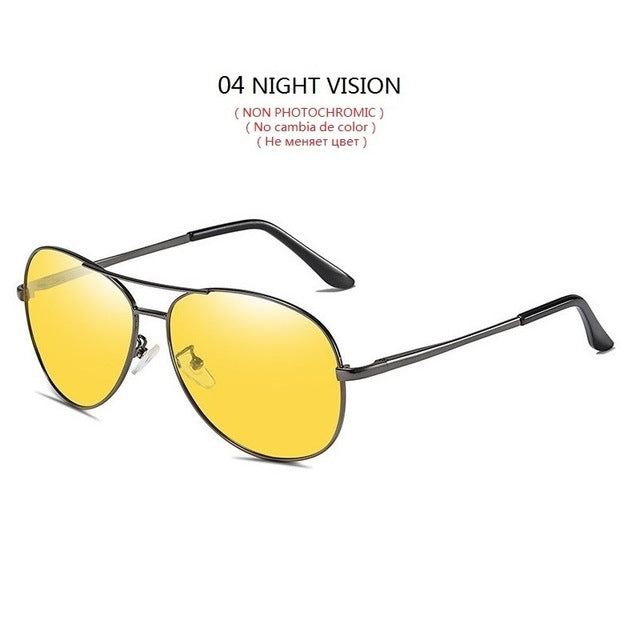 Photochromic Sunglasses Men Polarized Driving Pilot Chameleon Vintage Sun Glasses AV8R