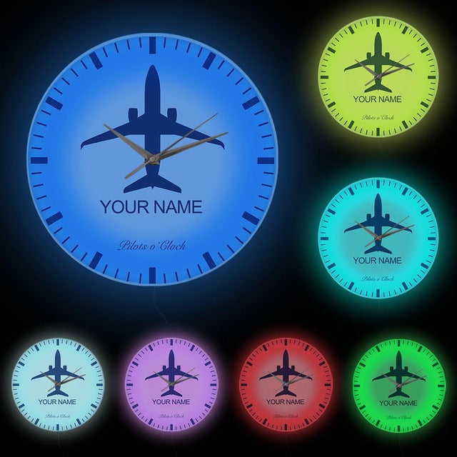 Personalized Name Aircraft Wall Clock AV8R