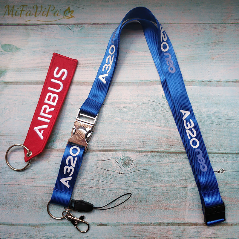 MiFaViPa Red A320 Neo AIRBUS Keychain Lanyards Neck Strap Chaveiro Key Chain Llavero for ID Card Holder Lanyard Christmas Gift AV8R