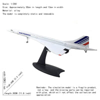 Thumbnail for French Concorde Airplane Model Plane Model Aircraft Diecast Metal 1/200 Scale Planes AV8R