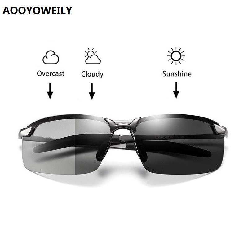 Photochromic Polarized Sunglasses Men Driving Chameleon Glasses AV8R