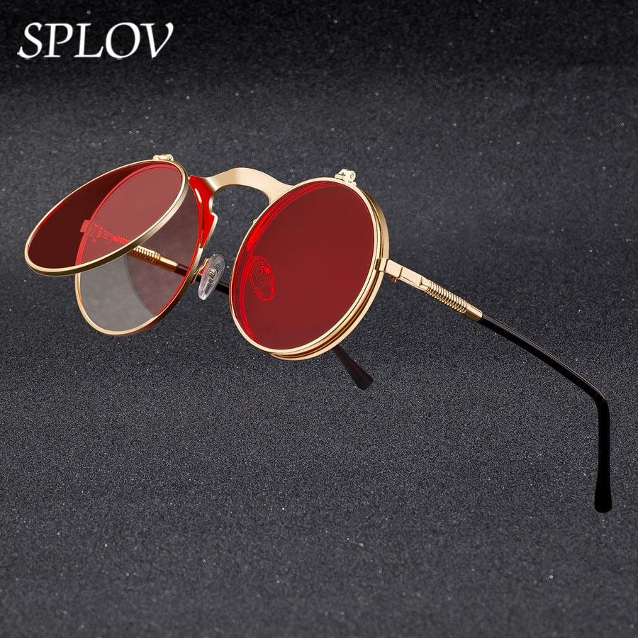 Sunglasses Retro Round Metal Sun Glasses for Men and Women Brand Designer AV8R