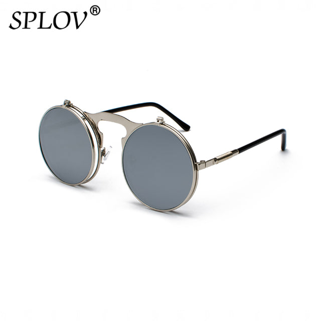 Sunglasses Retro Round Metal Sun Glasses for Men and Women Brand Designer AV8R