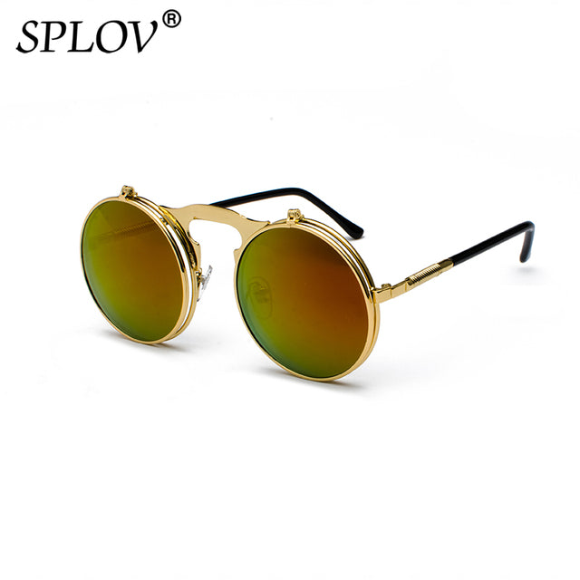 Sunglasses Retro Round Metal Sun Glasses for Men and Women Brand Designer AV8R