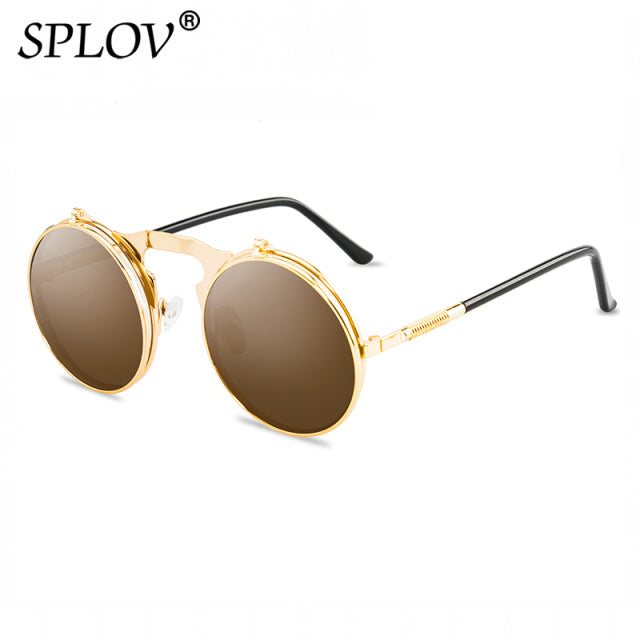 Sunglasses Retro Round Metal Sun Glasses for Men and Women Brand Designer AV8R