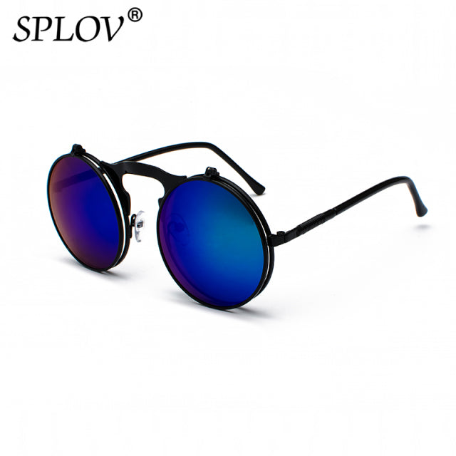 Sunglasses Retro Round Metal Sun Glasses for Men and Women Brand Designer AV8R