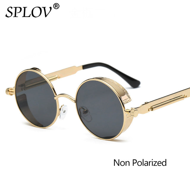 Vintage Round Polarized Sunglasses Retro Steampunk Sun Glasses AV8R