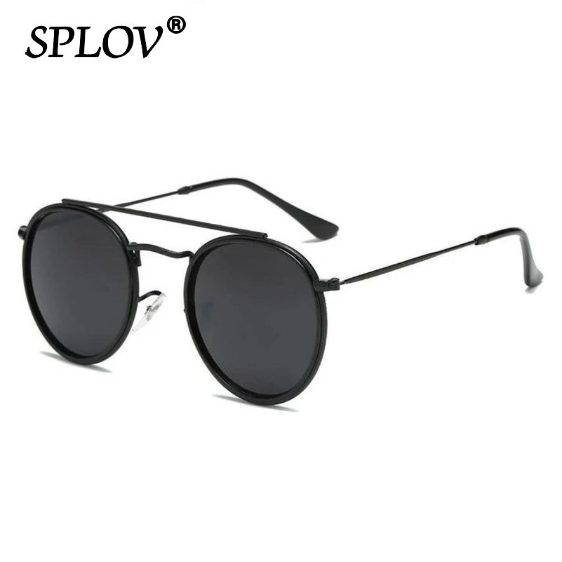 Retro Round Metal Sunglasses Men Women Steampunk Brand Designer Glasses AV8R