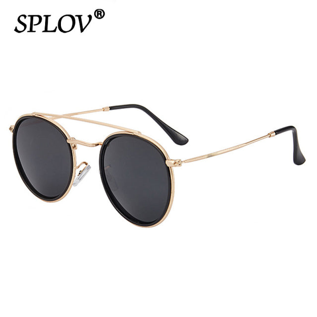 Retro Round Metal Sunglasses Men Women Steampunk Brand Designer Glasses AV8R